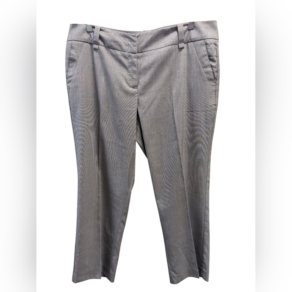 New York & Company Stretch Light Gray Cropped Capri Trousers Size 14